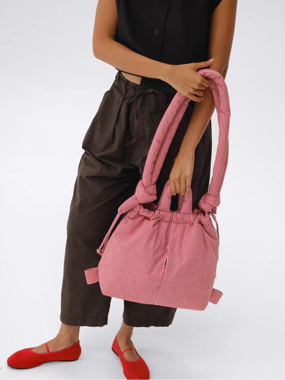 ÖLEND Red and White Striped Ona Bag
